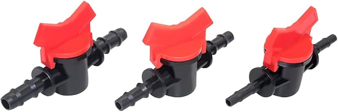 JoyTube 3/8" Drip Irrigation Switch Valve, Barbed Ball Valve for Garden Drip Irrigation Aquarium (3 Pcs)