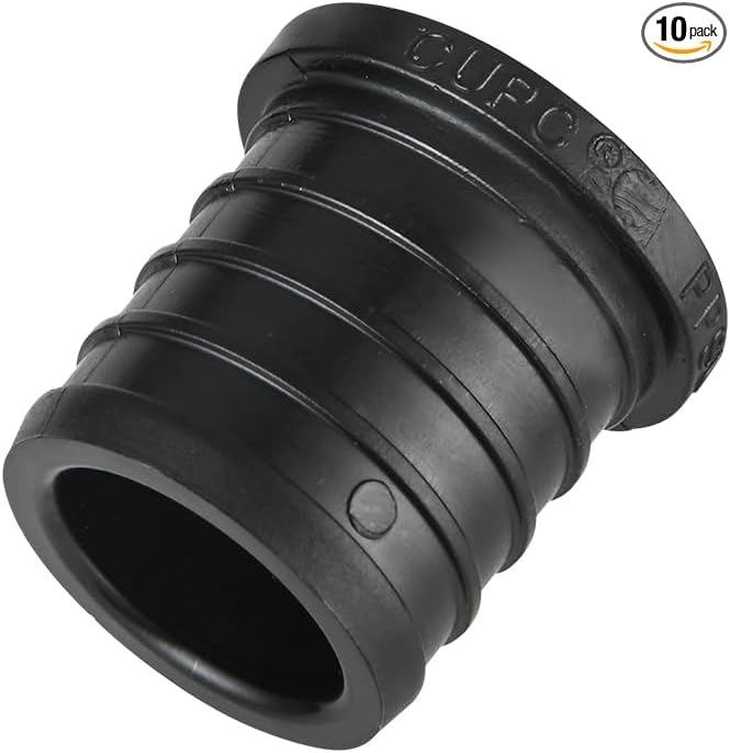 10-Pack EFIELD Pex Fittings Poly PPSU Barb Crimp 1-inch Plug (End Cap) For Pex Tubing, ASTM F2159