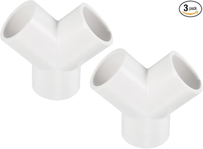 PATIKIL 25mm PVC Pipe Fittings, 3 Pack 3 Way Y Shape Water Tubing Joint Connectors Adapters Union for Garden Irrigation Home Aquarium