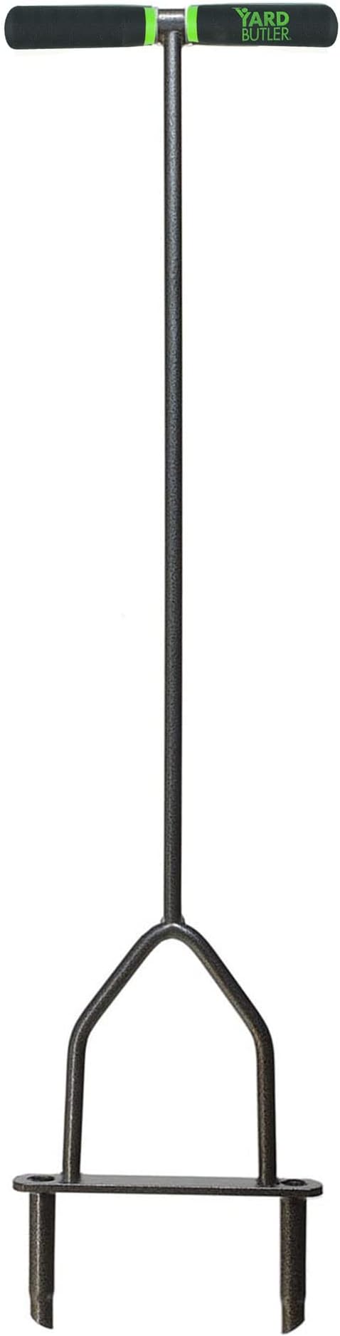 Yard Butler ID-6C Manual Lawn Coring Aerator - Grass Dethatching Turf Plug Core Aeration Tool - Grass Aerators for Small Yards - Loosen Compacted Soil - Gardening Hand Tools - Gray, 37 Inches
