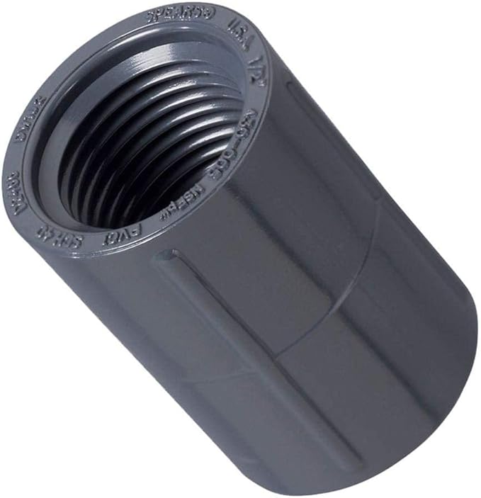 2 Pack - Orbit 1/2 Inch Female Thread PVC Coupling for Sprinkler Pipe