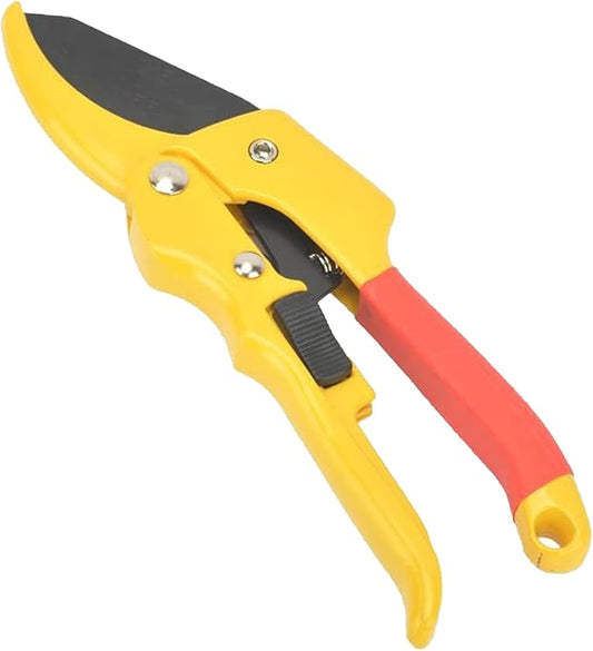 Premium 8 inch garden clippers, 3 Times Easy to Work, Arthritis Weak Hand Snips (Pulley lever -pruners- Yellow)