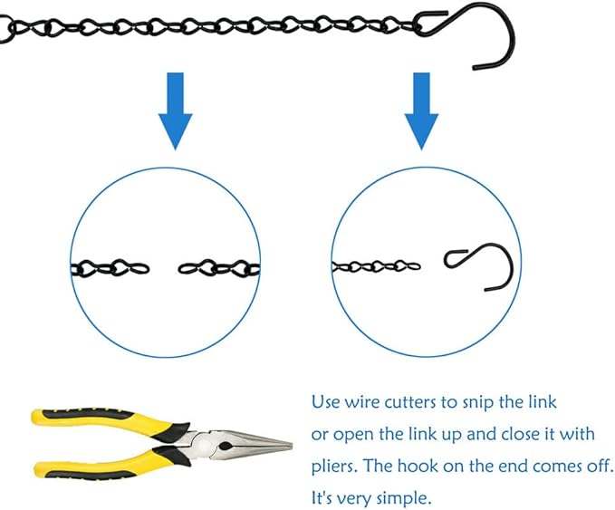 10 Pack 9.5 Inch Black Hanging Chains, Garden Plant Hangers for Hanging Bird Feeders, Billboards, Chalkboards, Basket, Planters, Lanterns, Wind Chimes and Decorative Ornaments Etc