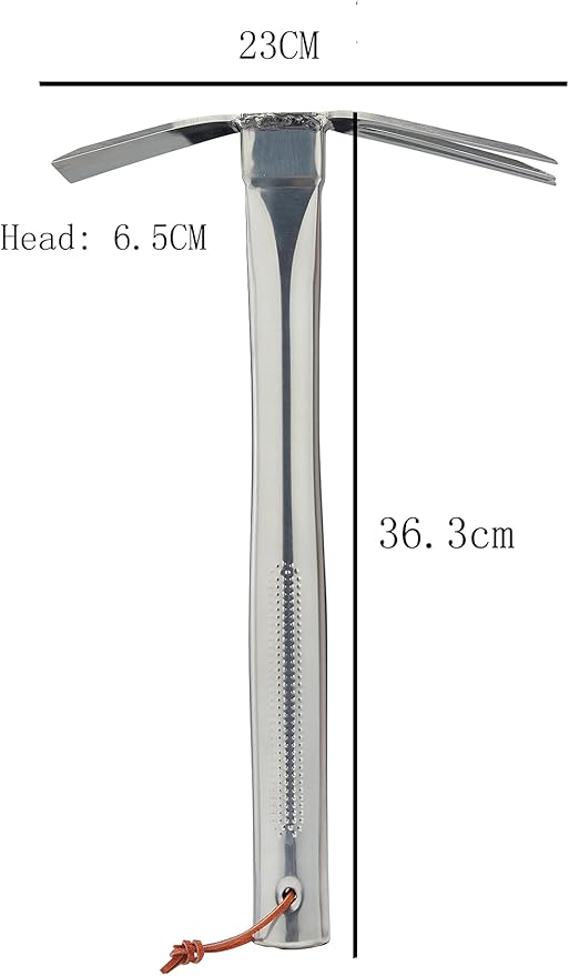Sharp Sturdy 416 Stainless Steel rake Hoe, Heavy Duty Hoe Hand Tool for transplanting Digging Planting Loose Camping or Exploration