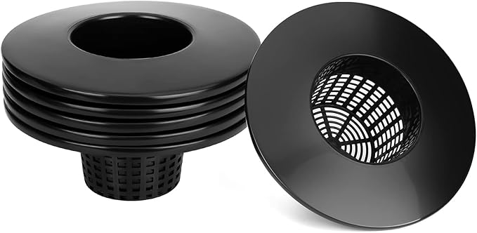 6 Inch Net Pots for 5 Gallon Bucket Wide Lids (5 Pack), Net Cups for Hydroponics Bucket Lids, BPA-Free, DWC Basket Lids for 5 and 3.5 Gallon Bucket