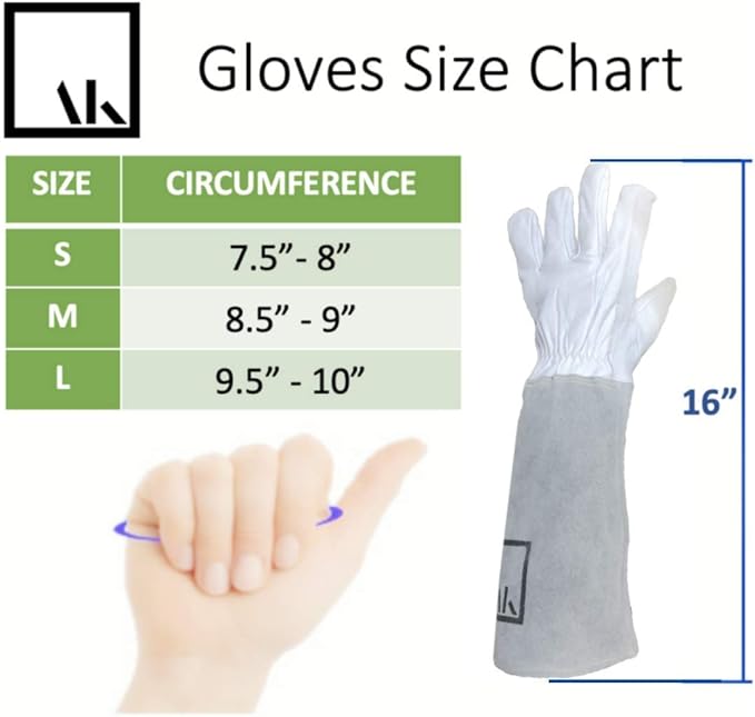 Rose Pruning Gloves Gauntlet Garden Gloves Leather Long Gardening Gloves for Women Rose Gloves Cut Proof Work Gloves White Garden Gloves for Rose Gardening Gloves Rose Bushes Ready to Plant Cowhide S
