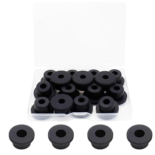 5/8 Inch Drill Hole, 1/4 Inch ID Silicone Rubber Grommets for Wiring, Automotive, Firewall Hole Plug, Small Top Hat Grommets for Vinyl Tubing in Hydroponic and Irrigation Systems, 15 Pack