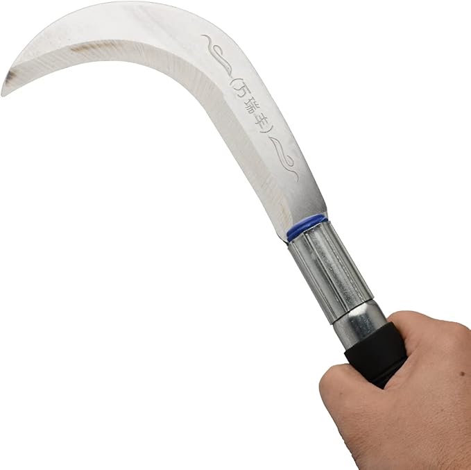 Zelin Steel Grass Sickle,Clearing Sickle,Weeding Sickle,Manganese Steel BladeStainless Steel Handle Hand held Sickle Tool - Multipurpose Gardening Weeding Grass Sickle and Farming Sickle