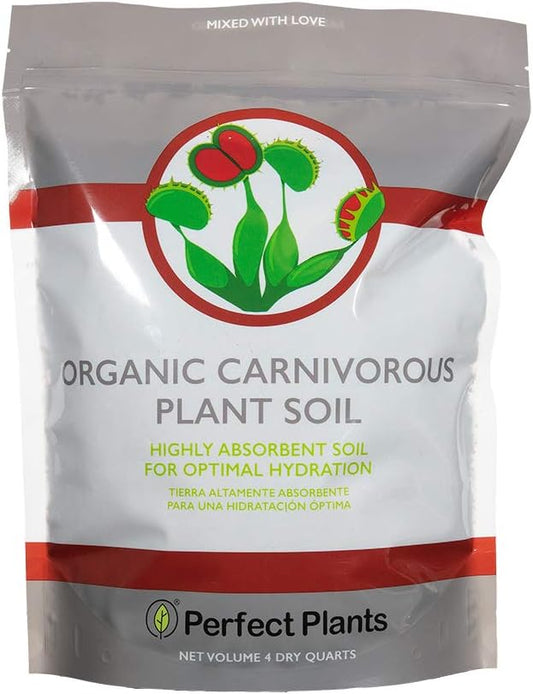 Perfect Plants Carnivorous Plant Soil | 4 Qts. Organic Premium Mix | Use with Venus Fly Traps, Pitcher Plants, or Other Carnivorous Plants
