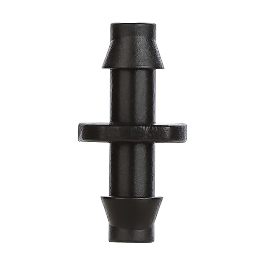 Universal 1/4" Barbed Coupling Fittings 100 -Pack, Fit of 1/4" Drip Tubing, Drip Irrigation Accessories Barbed Couplers,Black