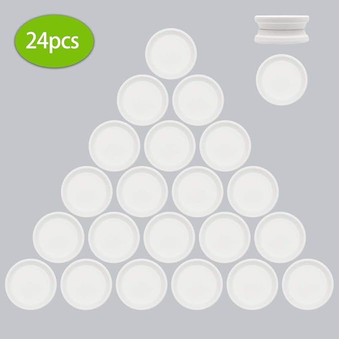 24pcs Terra Cotta Saucer, 3.2-inch Small Mini Clay Pots Tray, Suitable for 3inch, 2.5inch, 2inch Succulents Nursery Pots(White)