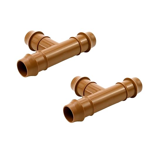 Dnyta 20pcs T Shaped Drip Irrigation Fittings Drip Line Connectors Kit 17mm Drip Irrigation Tubing 1/2 Inch Drip Line Connectors for Most 1/2" Irrigation Tubing or Sprinkler Systems