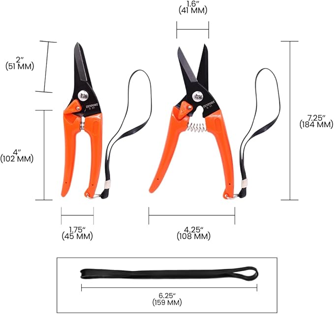 Zenport Q91-3PK of Pruners, Zen-Magic, Ultra Twig and Hoof Trimming Shear, Twin-Blade, 7.5-Inch Long, 3-Pack