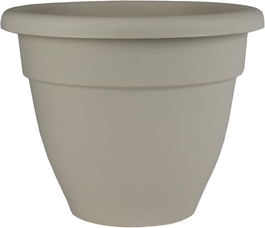 The HC Companies 12 Inch Caribbean Planter - Lightweight Indoor Outdoor Plastic Plant Pot for Herbs and Flowers, Cottage Stone