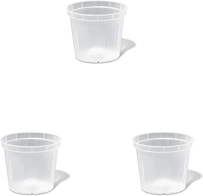 rePotme 3 inch Orchid Pot 3 Pack - Slotted Orchid Pots with Holes for Repotting (Crystal Clear)