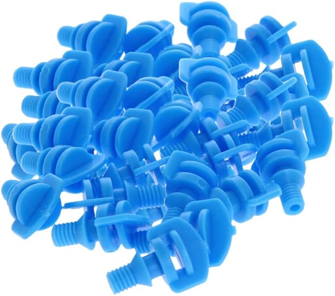 MroMax 50Pcs 360 Degree Micro Sprayer Automizing Sprinkler Nozzle Hydroponic Aeroponic Misters Fan Jet for Miniature Garden Lawn Plant Irrigation System Blue