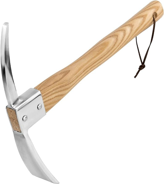 Pick Mattock Hoe Garden Pick Axe Planting Hoe Tool 15inch with Hardwood Handle for Digging Loosening Trenching Tilling Leveling Cutting Gardening Landscaping Farming Camping Outdoor Hand Cultivator