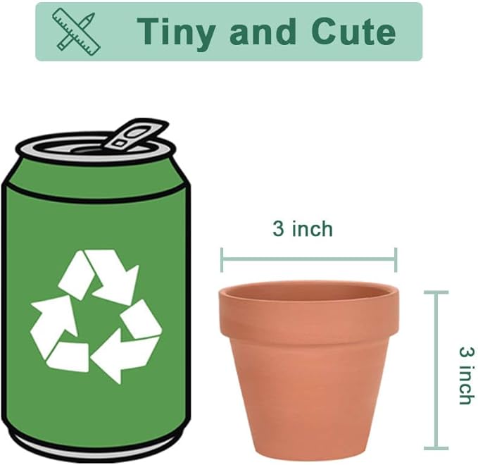 vensovo 3 Inch Terra Cotta & Terracotta Pots with Drainage - 20 Pack Clay Flowerpots, Succulent Nursery Planter Great for Plants, Crafts, Wedding Favor