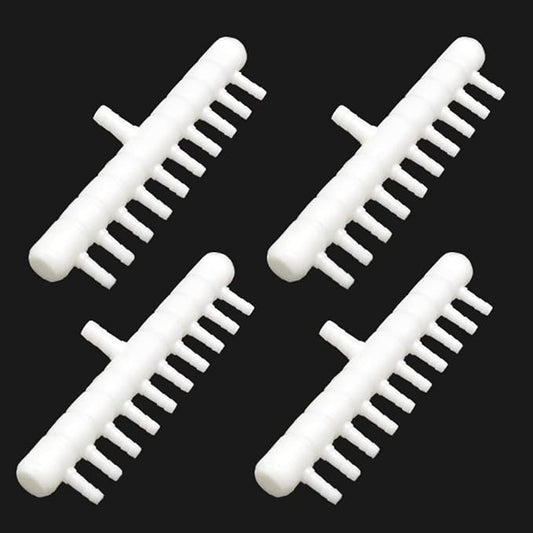 Rake-shaped hose joint air discharge diverter, Plastic Barb Hose Fitting Connector, 10-Way Outlet Air Line Pump Tubing Splitter Water Flow Divider, for Aquarium Garden Agricultural Irrigation（4Pcs）