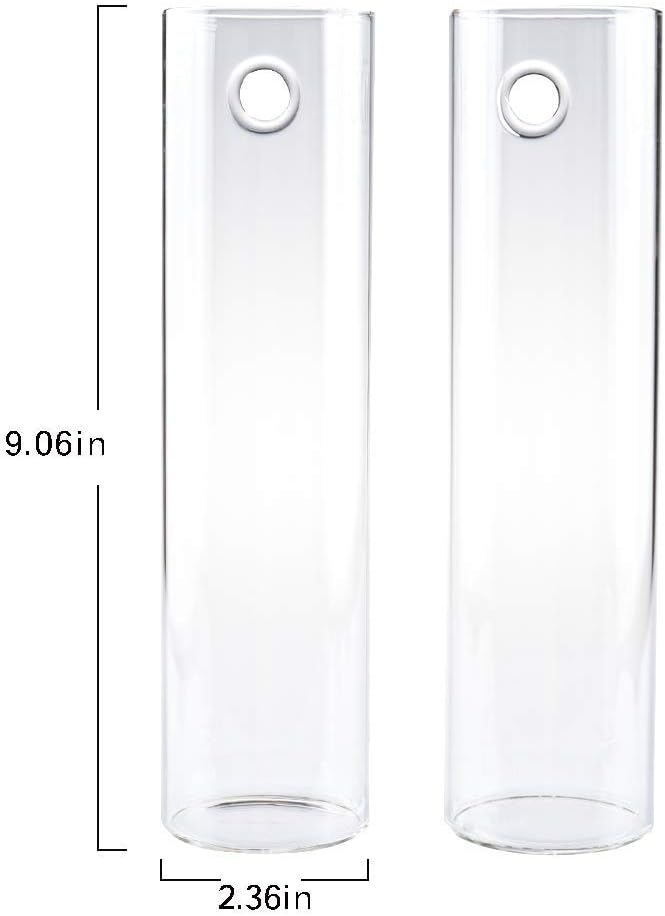 Kingbuy Wall Hanging Plant Terrarium Propagation Station Glass Planter for Home Office Decor, Large Cylinder Vase, 2 Pack