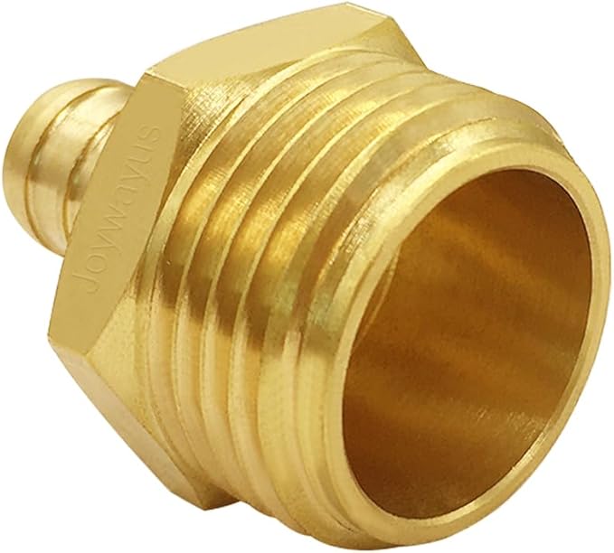 Joywayus 1/2" PEX Barb x 3/4" GHT Thread Swivel Hex Brass Garden Water Hose Pipe Connector Fittings for House/Boat/Lawn/Power Wash/Irrigation