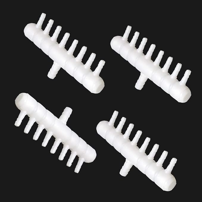 Plastic Barb Hose Fitting Connector, 1-8 Way Outlet Air Line Pump Tubing Splitter, Air& Water Flow Divider Oxygen Splitter for Aquarium Fish Tank Garden Agricultural Irrigation System