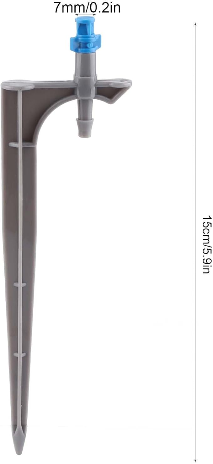 Garden Irrigation System, 20Pcs/Bag Irrigation Dripper with Ground Insert Fruit Tree Drip Irrigation Emitters for 1/4 inch drip Irrigation tubing(90 Degree with Plunger)