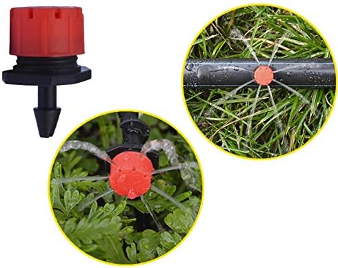 50PCS Adjustable Irrigation Drippers Sprinklers 1/4 Inch Emitters Drip Watering System for Vegetable Gardens, Flower beds, Lawn, Herbs Gardens