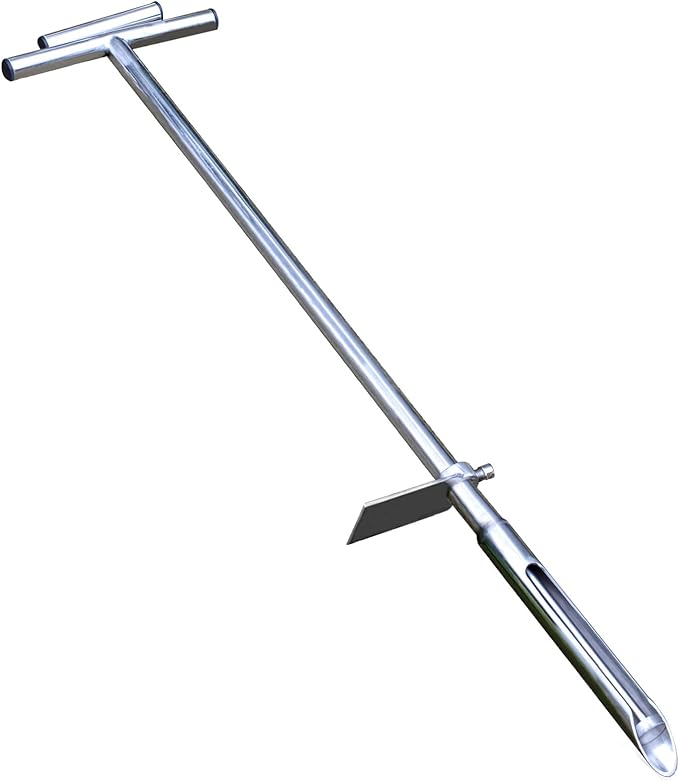 40 Inches Professional Stainless Steel Soil Sampler Probe with Ejector Foot Pedal Reusable Sample Bag, Soil Test Kits for Lawn Garden Farm Soil Sampling