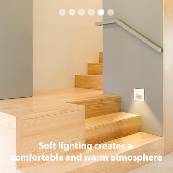 8Pack 3W LED Step Light, Warm White 3000K IP65 Waterproof Recessed Wall Light, Staircase Light Lighting lamp, Inside Outside Garden Balcony Corridor, Aluminum, 120V,White