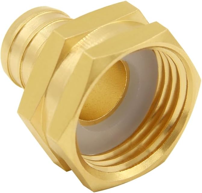 Joywayus 3/4" PEX Barb x 3/4" Female GHT Thread Swivel Hex Brass Garden Water Hose Pipe Connector Fittings for House/Boat/Lawn/Power Wash/Irrigation