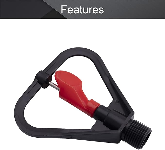 MroMax Butterfly Rotating Sprinkler, 1/2BSPF Thread Plastic Micro Atomizing Nozzle for Garden Irrigation, 5Pcs (Black&Red)