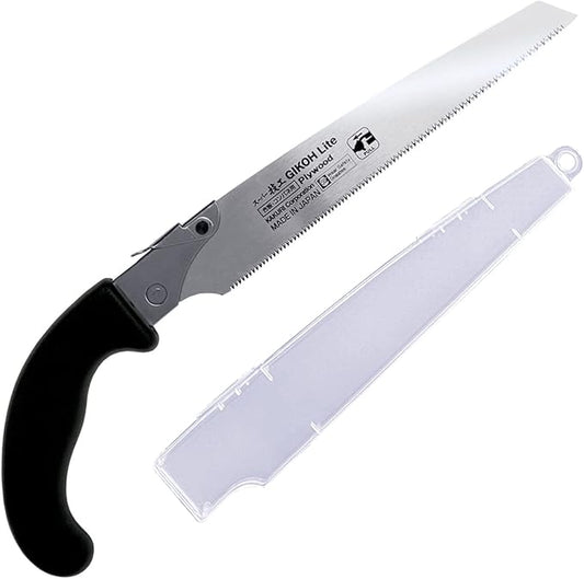 KAKURI Japanese Hand Saw [Hardwood, Plywood, Laminated Wood] 8-1/4" Japanese Pull Saw with Blade Cover, Made in JAPAN