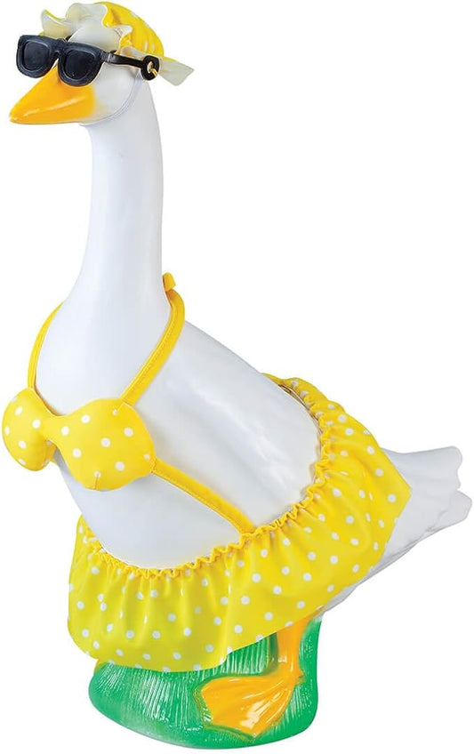 Fox Valley Traders Yellow Polka Dot Bikini Baby Goose Outfit by Gaggleville™, Fits Baby 17" H Statue