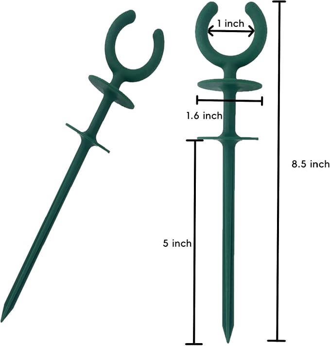 20 Pcs Green Garden Hose Guide Stakes Holiday Lights Holder Light Duty High Toughness Plastic Nails Tools for Garden Yard Plant Protection (20)