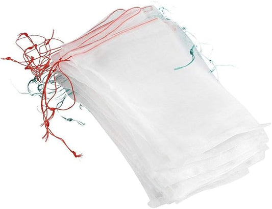 TOPINCN Plant Fruit Bags 50pcs Drawstring Breathable Mesh Bag Against Bug Bird Gardening Tools(25x15cm)