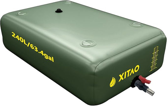 XITAO Water Storage Bladder w/Water Level Indicator, Large Capacity Foldable Water Storage Containers, Portable Emergency Water Tank Water Bag for RVs, Fire Prevention, Irrigation (63Gal)