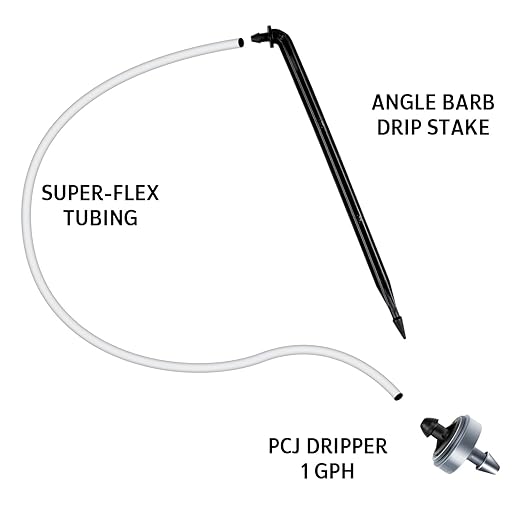 Netafim Automatic Irrigation Dripper Stake Assembly, 1 GPH, Bundle of 25 (48 Inches)