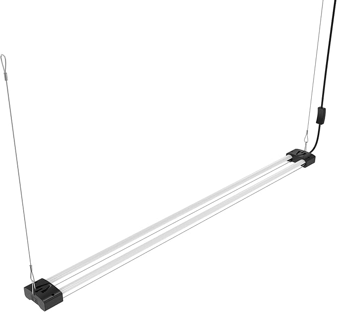 BoostGro LED Grow Light Full Spectrum 5000K Daylight + 660nm Red Linkable Indoor Plant Lighting Fixture Tubes (4 FT, Black)