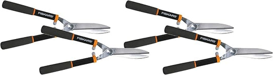 Fiskars Power Lever Hedge Shears - 8" Stainless Steel Blades - Plant Cutting Scissors with Sharp Precision-Ground Steel Blade (Pack of 4)