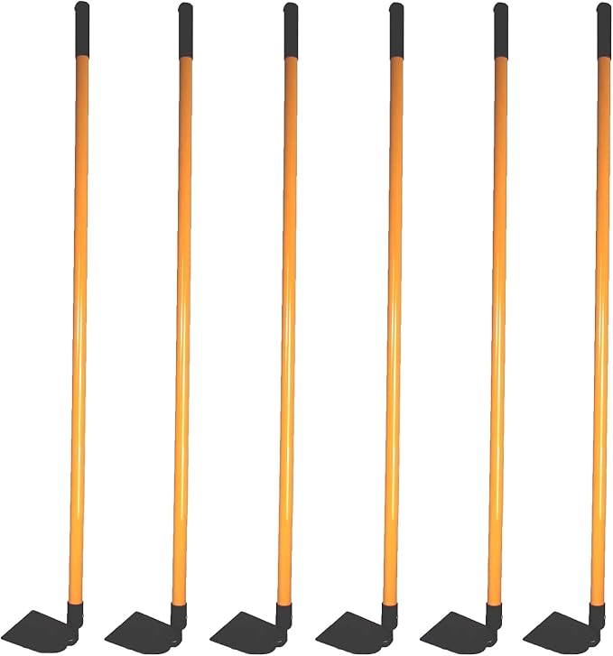 Ashman Garden Hoe (6 Pack)– Sturdy Hand Tiller – Heavy Duty Blade for Digging, Loosening Soil, and Weeding – Rubber Grip Handle for a Strong Hold – Rust Resistant Build.