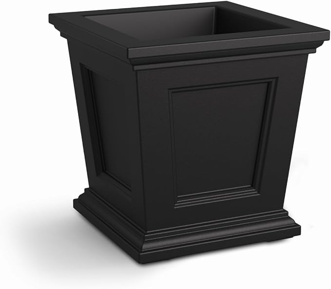 Mayne Fairfield 16-Inch Square Planter – Self-Watering, Weather-Resistant Planter for Flowers – Durable Outdoor Design for Patio, Porch, or Entryway