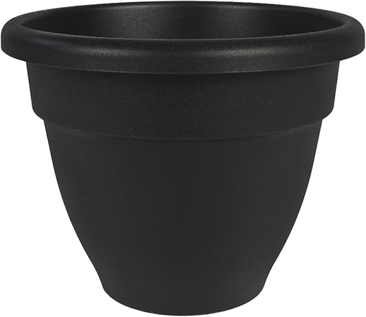 The HC Companies 20 Inch Caribbean Planter - Lightweight Indoor Outdoor Plastic Plant Pot for Herbs and Flowers, Black