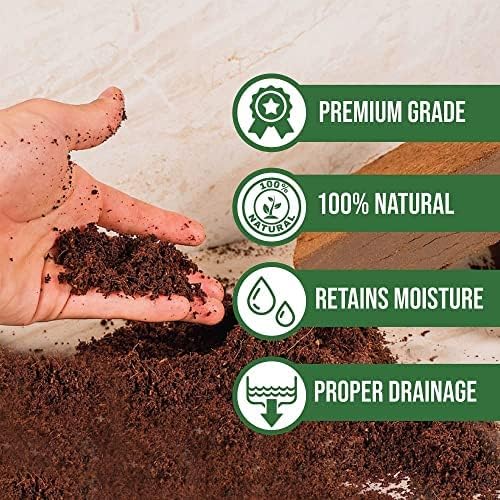Coco Coir for Plants 2-Pack Envelor 2.6 Cu. Ft. Compressed Coconut Coir Bricks 10 lb. Organic Coconut Coir Bulk Low EC pH Balanced Natural Coco Peat for Indoor and Outdoor Gardening Potting Soil