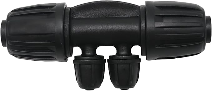 Barbed Tee 4 Way 16 Double Latch Reducing Cross for (1/2 inch ID x 0.60 inch-0.63 inch OD) 16 mm Drip Tubing 1/2 inch to 1/4 inch Pipeline Irrigation Fittings (10PCS-4Way)