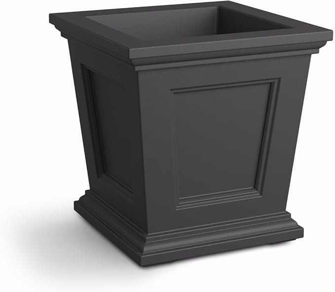 Mayne Fairfield 16-Inch Square Planter – Self-Watering, Weather-Resistant Planter for Flowers – Durable Outdoor Design for Patio, Porch, or Entryway