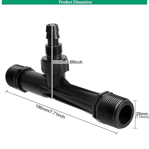 YXQ 1Inch Irrigation Venturi,Fertilizer Mixer Injectors Tube Agriculture Tool Plastic Black for Outdoor Garden Farm Lawn 2Pcs