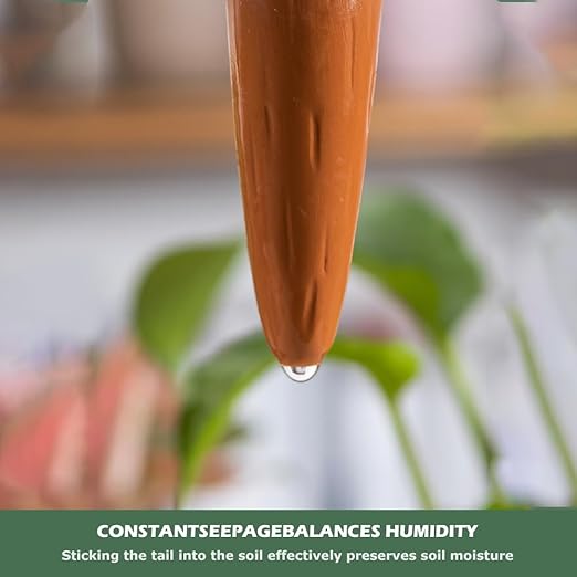 4 Pack Terracotta Watering Spikes, Vacation Self-Watering Planters Devices - Continuous Moisture with Slow Release Watering System - Perfect for Indoor Outdoor Plants (Fantasy Mushroom)