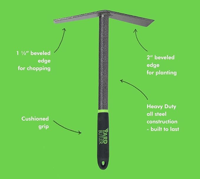 Yard Butler Terra Mattock - Ergonomic & Durable Yard Tool for Lawn Care - Tiller Tool for Gardening - Essential Garden Cultivator - Lawn & Garden Tool for Gardening & Weeding
