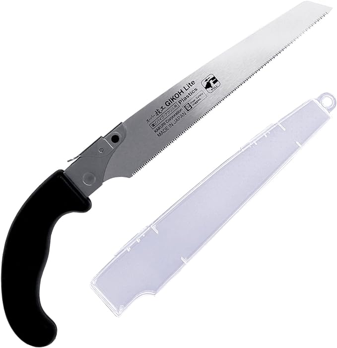 KAKURI Japanese Hand Saw [PVC Pipe, Plastic] 8-1/4" Japanese Pull Saw with Blade Cover, Made in JAPAN